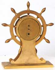 English Bronze Ships Wheel Clock