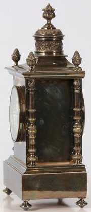 French Silver Plated Mantle Clock