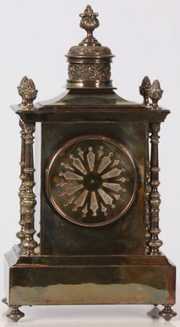 French Silver Plated Mantle Clock