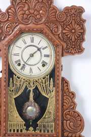 Ingraham Oak Hanging Gingerbread Clock