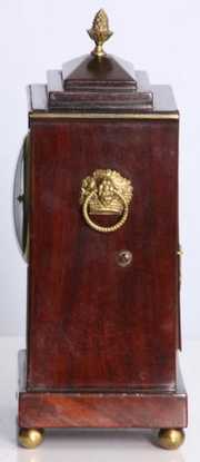 English Brass Inlaid Mahogany Shelf Clock
