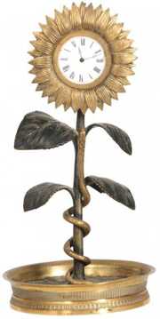 Bronze Sunflower Desk Clock