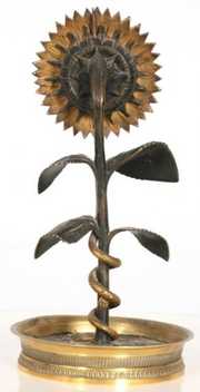 Bronze Sunflower Desk Clock