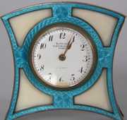 Blue Enamel Guilloche Desk Clock