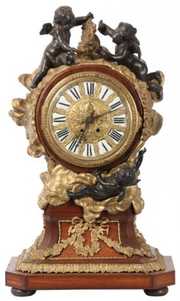 Massive Bronze Putti Mantle Clock