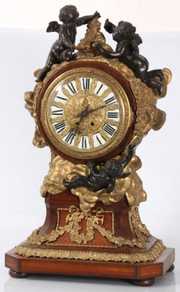 Massive Bronze Putti Mantle Clock