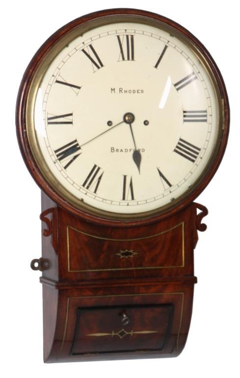 English Double Fusee Wall Clock