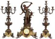 3 Pc. French Figural Clock Set