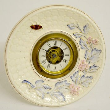 French Avalon Baby Faience Plate Clock