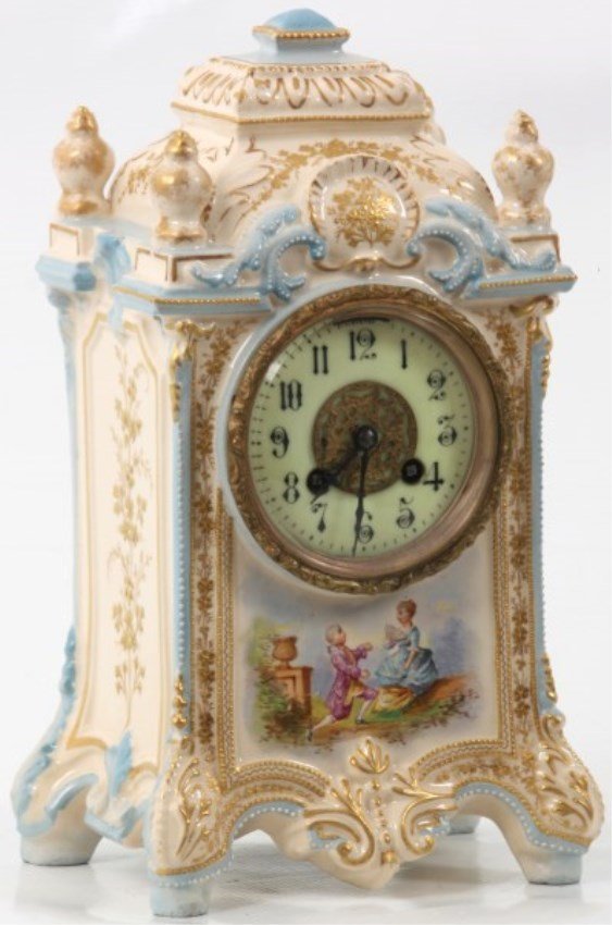 French Porcelain Mantle Clock