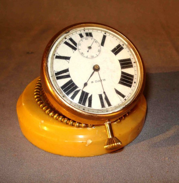 Brass and Marble Desk Clock