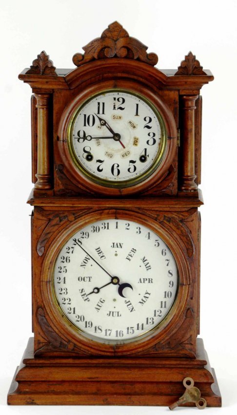 Antique BB Lewis Ingraham Double Faced Mantle Clock