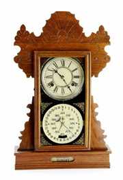 Antique Double Faced WM L Gilbert Mantle Shelf Clock