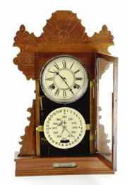 Antique Double Faced WM L Gilbert Mantle Shelf Clock