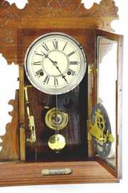 Antique Double Faced WM L Gilbert Mantle Shelf Clock