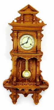 Antique Gustav Becker Clock, Ornately Carved Wood