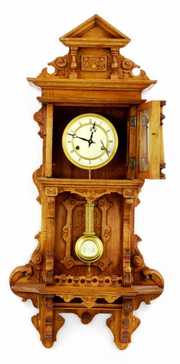 Antique Gustav Becker Clock, Ornately Carved Wood