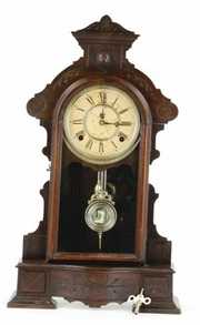 Antique Waterbury Gingerbread Mantle Shelf Clock