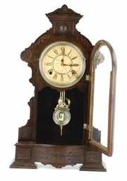 Antique Waterbury Gingerbread Mantle Shelf Clock