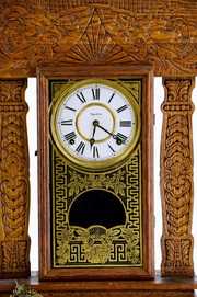 Antique Ornate Gingerbread Ingraham Mantle Shelf Clock