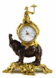 Imperial Italian Brevettato Bronze Metal Elephant Clock