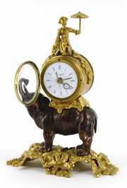 Imperial Italian Brevettato Bronze Metal Elephant Clock