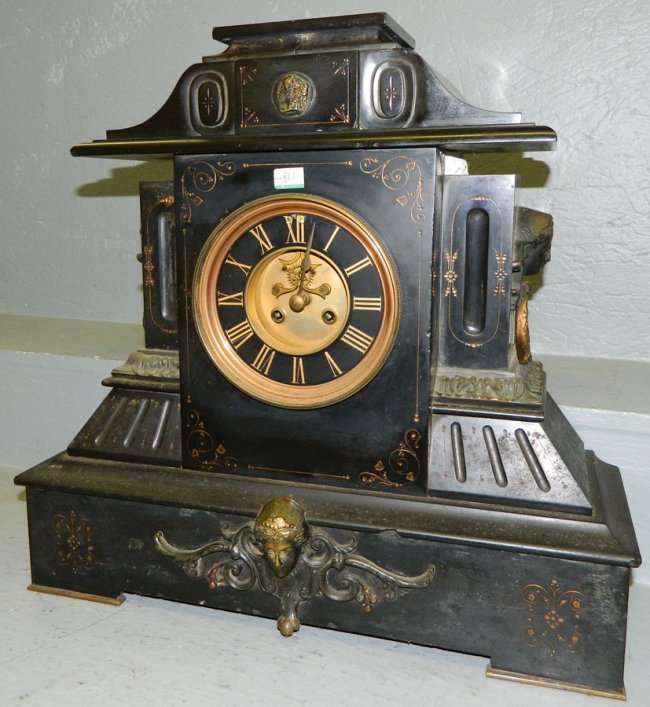 8 day French marble mantle clock.