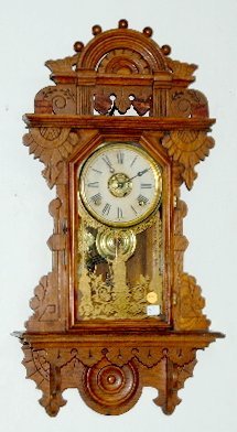 E.N. Welch Oak Hanging Kitchen Clock