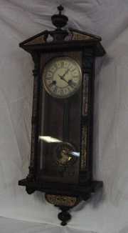 19th Cent. Wall Inlaid Regulator Clock European