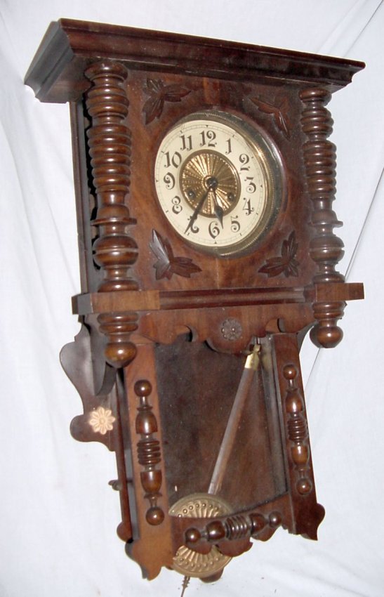 Art Nouveau Mahogany Wall Clock