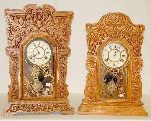 2 Oak Kitchen Clocks; Sessions & Waterbury