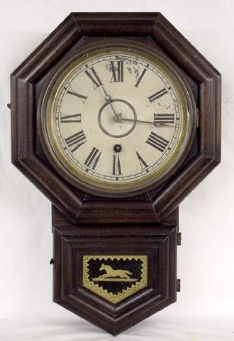 Mahogany Time Only School House Clock