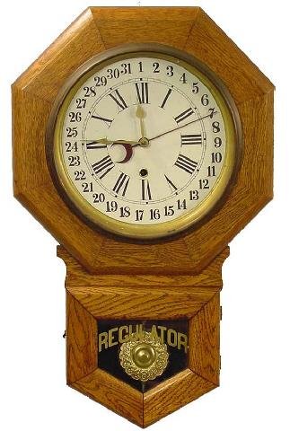 Sessions Oak Octagonal Wall Calendar Regulator