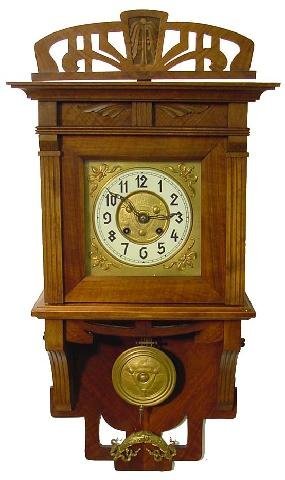 Mahogany Swinger Art Nouveau Clock