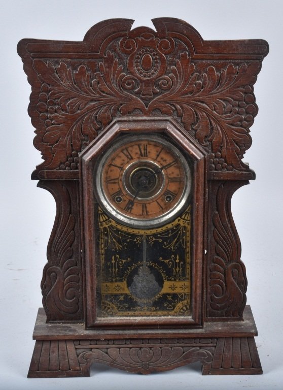 ANTIQUE SESSIONS OAK KITCHEN CLOCK & ALARM