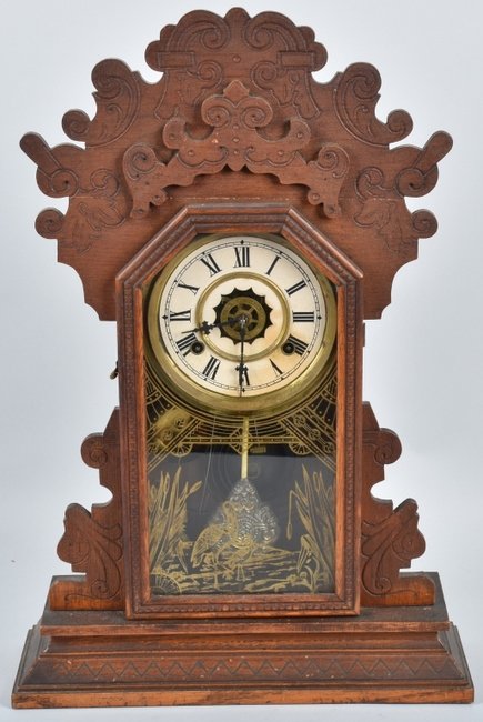 WATERBURY JADWIN OAK  KITCHEN CLOCK with ALARM