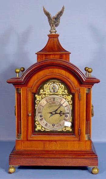 Inlaid Mahogany Bigelow & Kennard Chime Clock