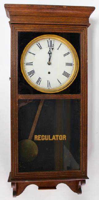 Early 20th century Mahogany case ‘Regulator No. 1’ model wall clock by Sessions Clock Co