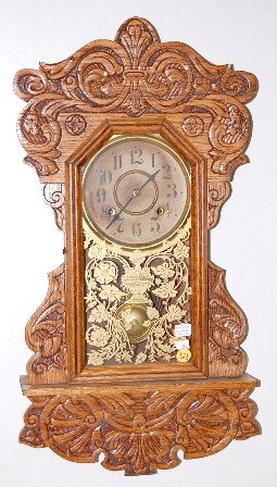 New Haven “Camden Line A” Oak Hanging Clock