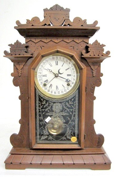 Walnut Ingraham Index Calendar Clock