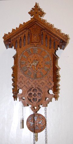 Black Forest Carved Fretwork Cuckoo Clock