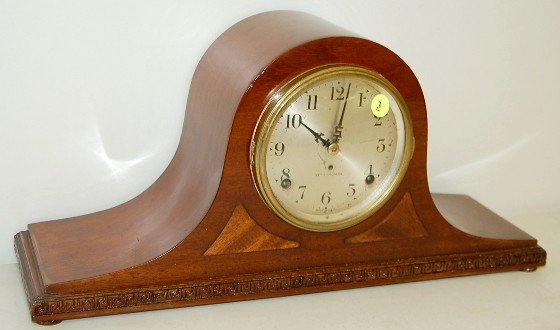 Seth Thomas Walnut Tambour Mantle Clock