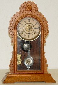 Antique Walnut Kitchen Clock w/ Alarm