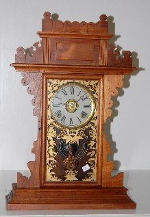 Antique Walnut Kitchen Clock W/ Alarm
