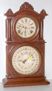 Walnut Ingraham #1 Parlor Calendar Clock