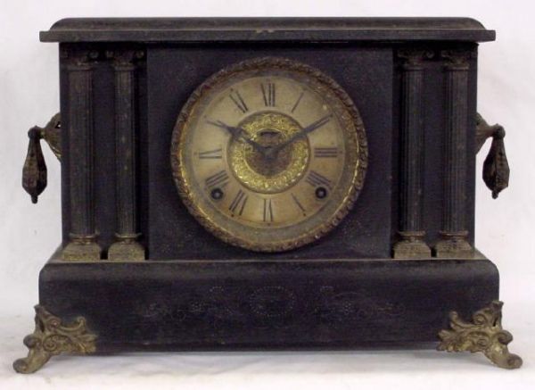 Ingraham Wooden Cased Black Mantel Clock