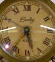 Bradley Brass Cased Round Boudoir Clock