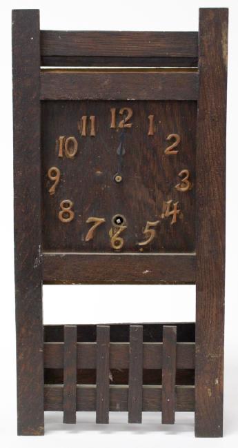 Early 20th century Mission Oak mantel clock