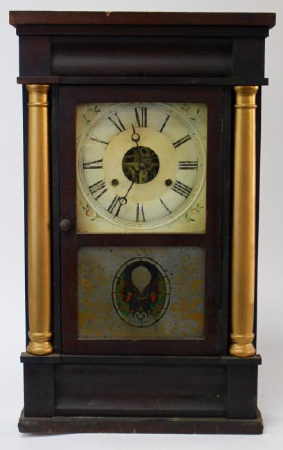 Mid 19th century Mahogany case ogee shelf clock by Seth Thomas Clock Co