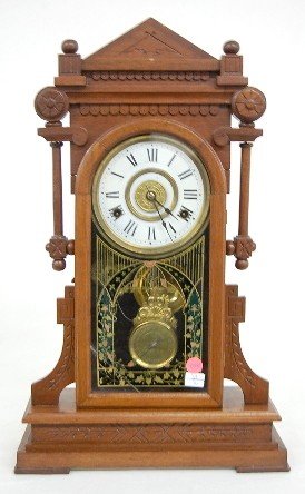 Victorian Walnut Kitchen Clock w/ Alarm